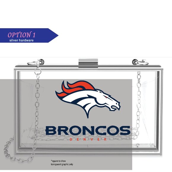 Denver Broncos clear acrylic clutch - Picture 1 of 2